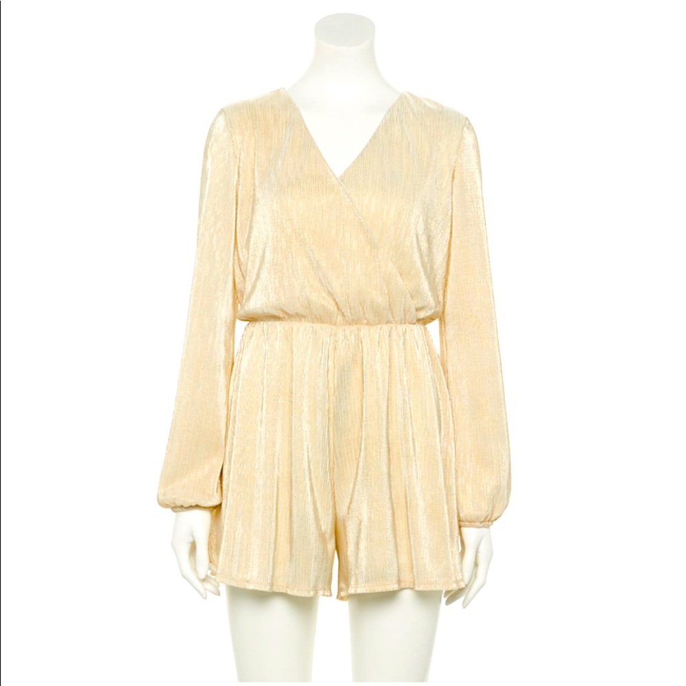 Gold and white romper